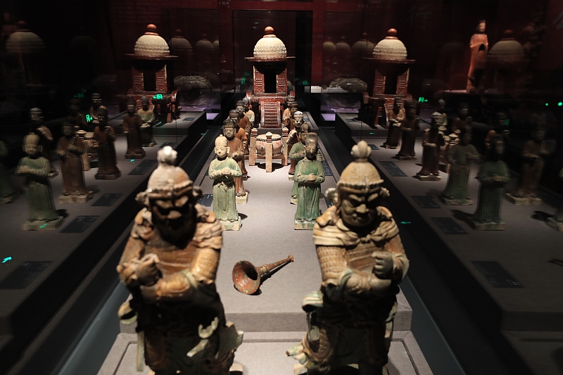 A variety of important relics unearthed in China is on display at the Chinese Archaeological Museum in Beijing on September 20, 2023. /CFP