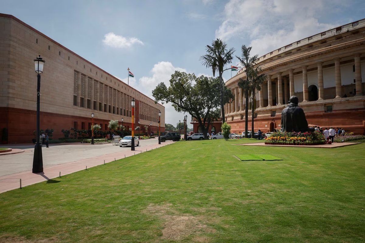 A view of India's new (L) and old parliament buildings during the first day of the five-day long special session in New Delhi, India, September 18, 2023. /Reuters