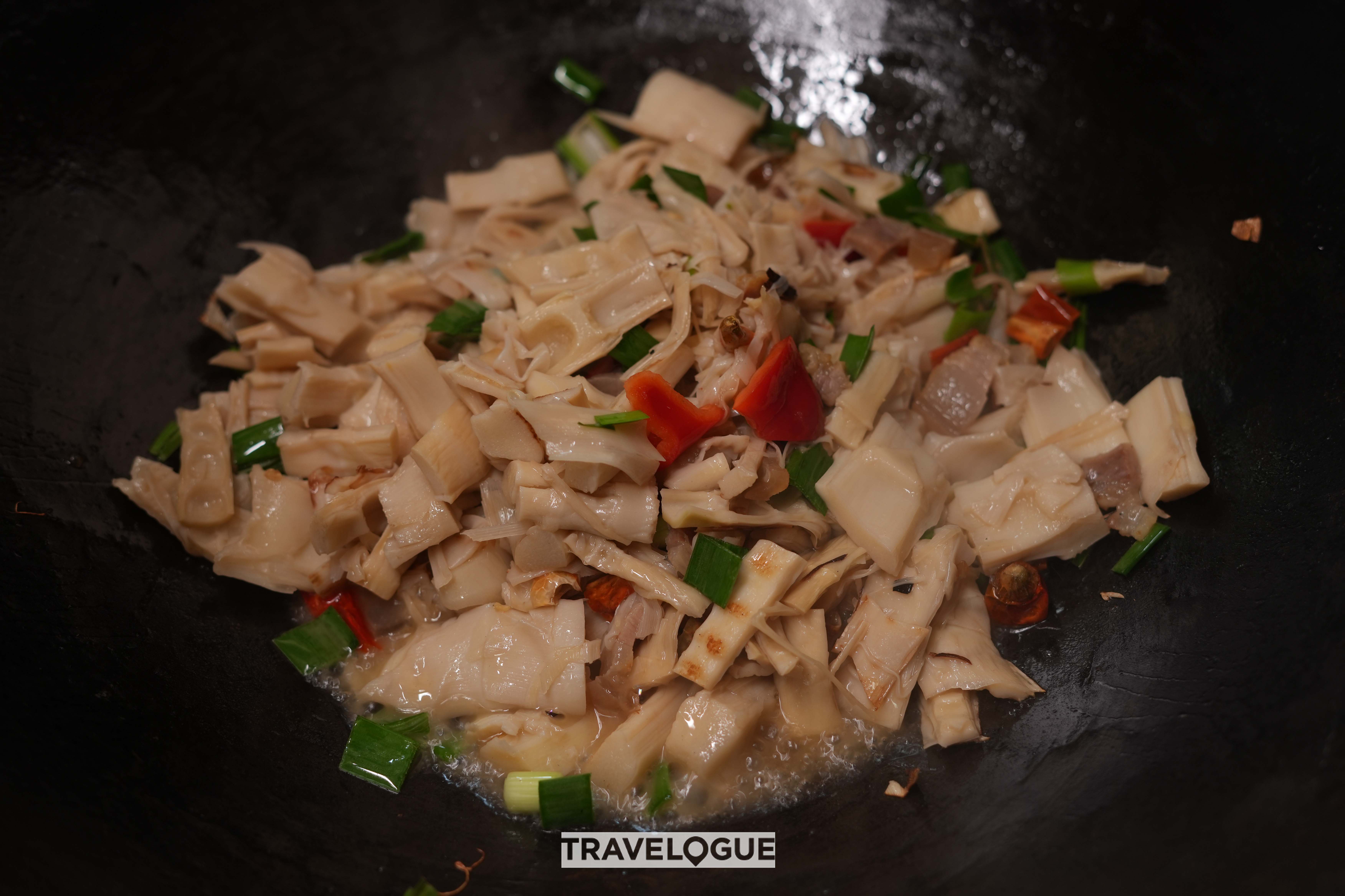 Locally grown bamboo stir-fried with pork /CGTN