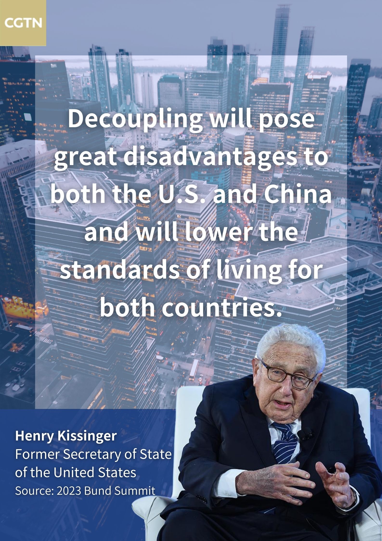 Kissinger: Decoupling 'great disadvantage' to both U.S. and China