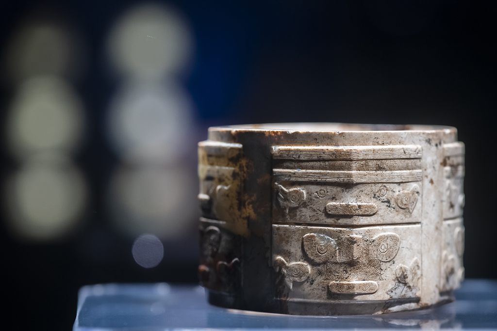 A file photo shows cultural relics of the Liangzhu culture on display at Shanghai Museum, Shanghai. /CFP