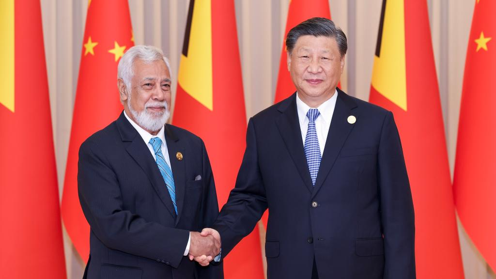 Chinese President Xi Jinping meets with Prime Minister Xanana Gusmao of Timor-Leste in Hangzhou, capital city of east China's Zhejiang Province, September 23, 2023. /Xinhua