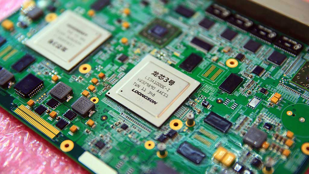 A computer board with Loongson 3, China's self-developed general-purpose central processing unit, as the core. /CFP