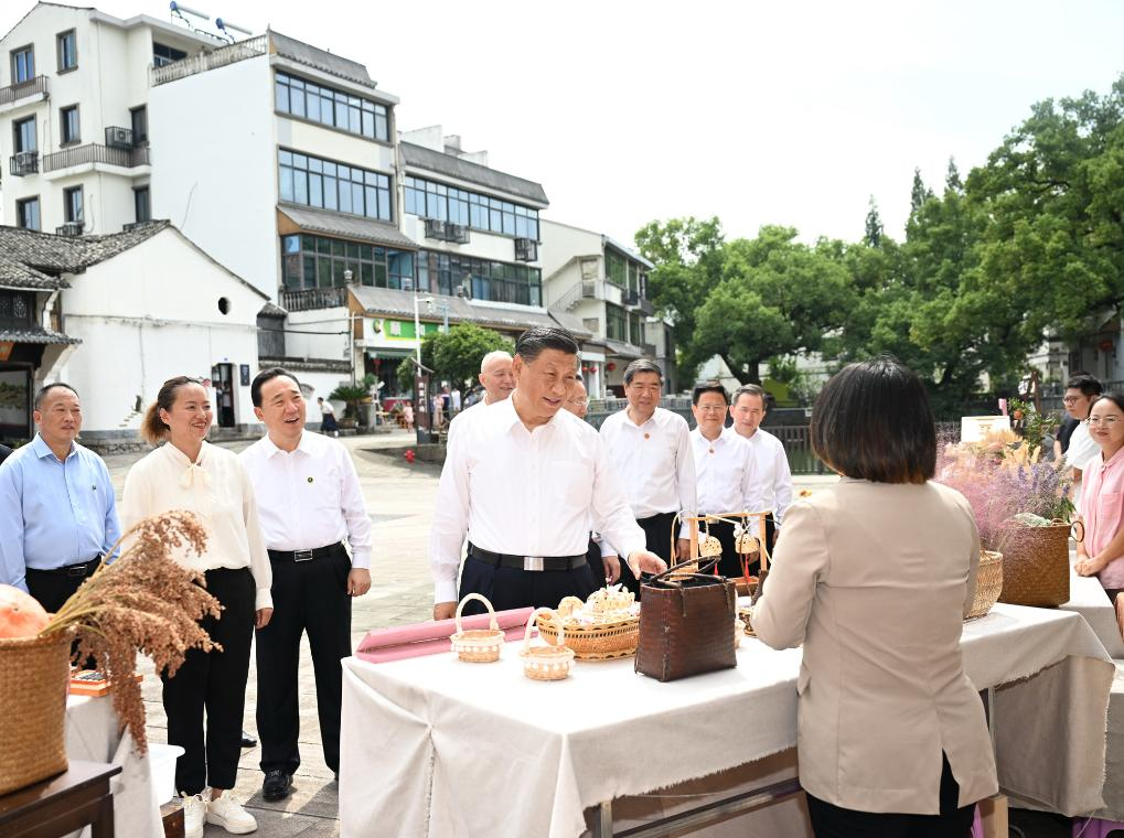 Xi Jinping, general secretary of the CPC Central Committee, visits Lizu Village while inspecting Yiwu City of Jinhua, east China's Zhejiang Province, September 20, 2023. /Xinhua