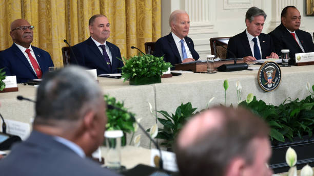 U.S. President Joe Biden and Secretary of State Antony Blinken participate in the Pacific Islands Forum (PIF) as part of the U.S.-Pacific Islands Forum Summit at the White House, Washington D.C., U.S., September 25, 2023. /Getty