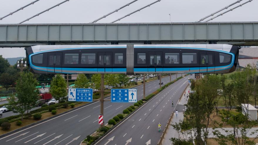 China launches first smart suspended monorail line in Wuhan - CGTN