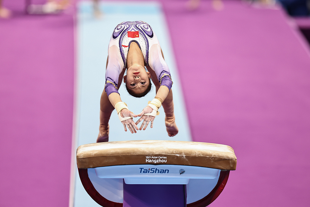 Zuo Tong of China competes in the artistic gymnastics women's all-around final in Hangzhou, China, September 27, 2023. /CFP 
