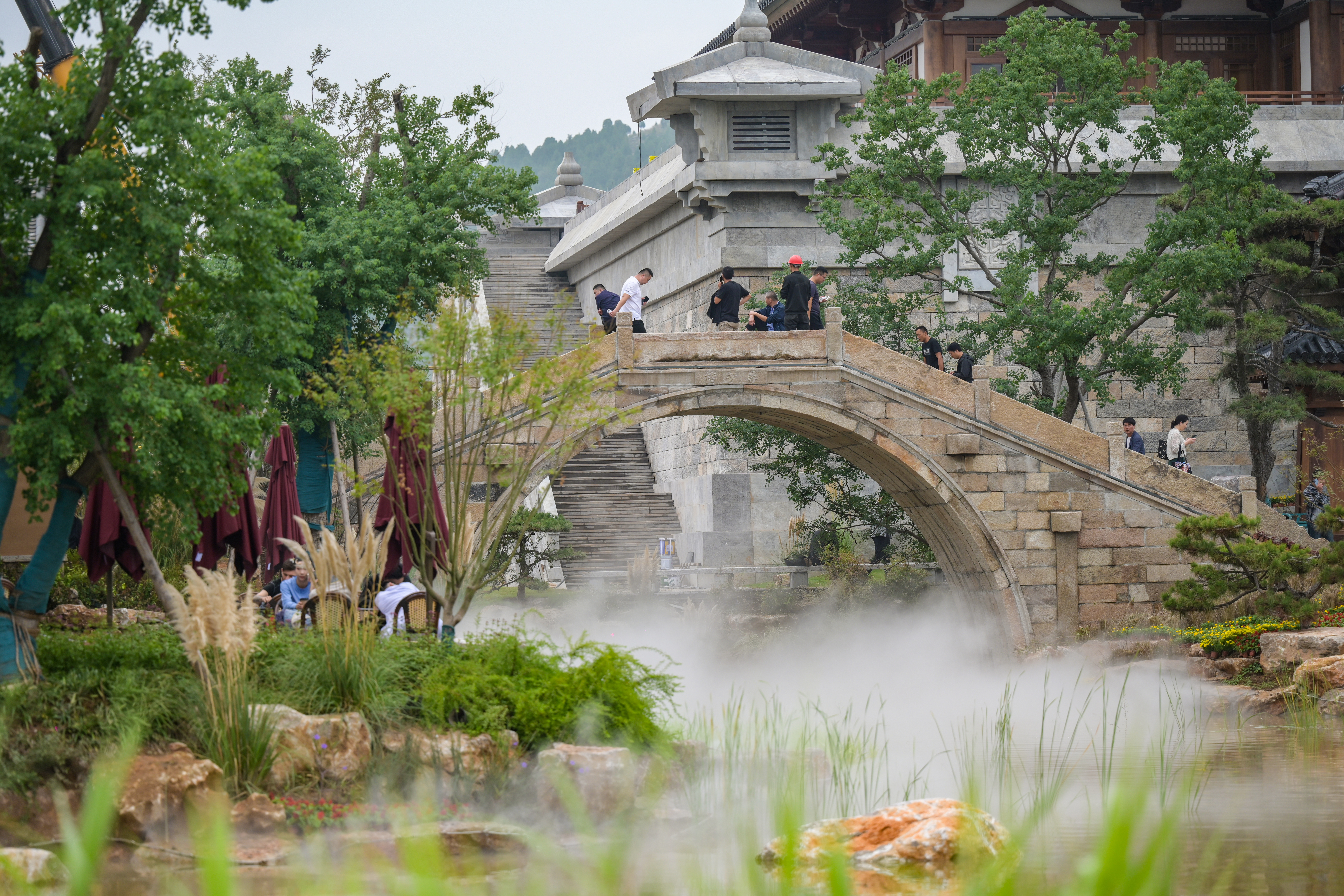 A photo shows a bridge at Luyuan Town on September 26, 2023 in Qufu, Shandong. /IC