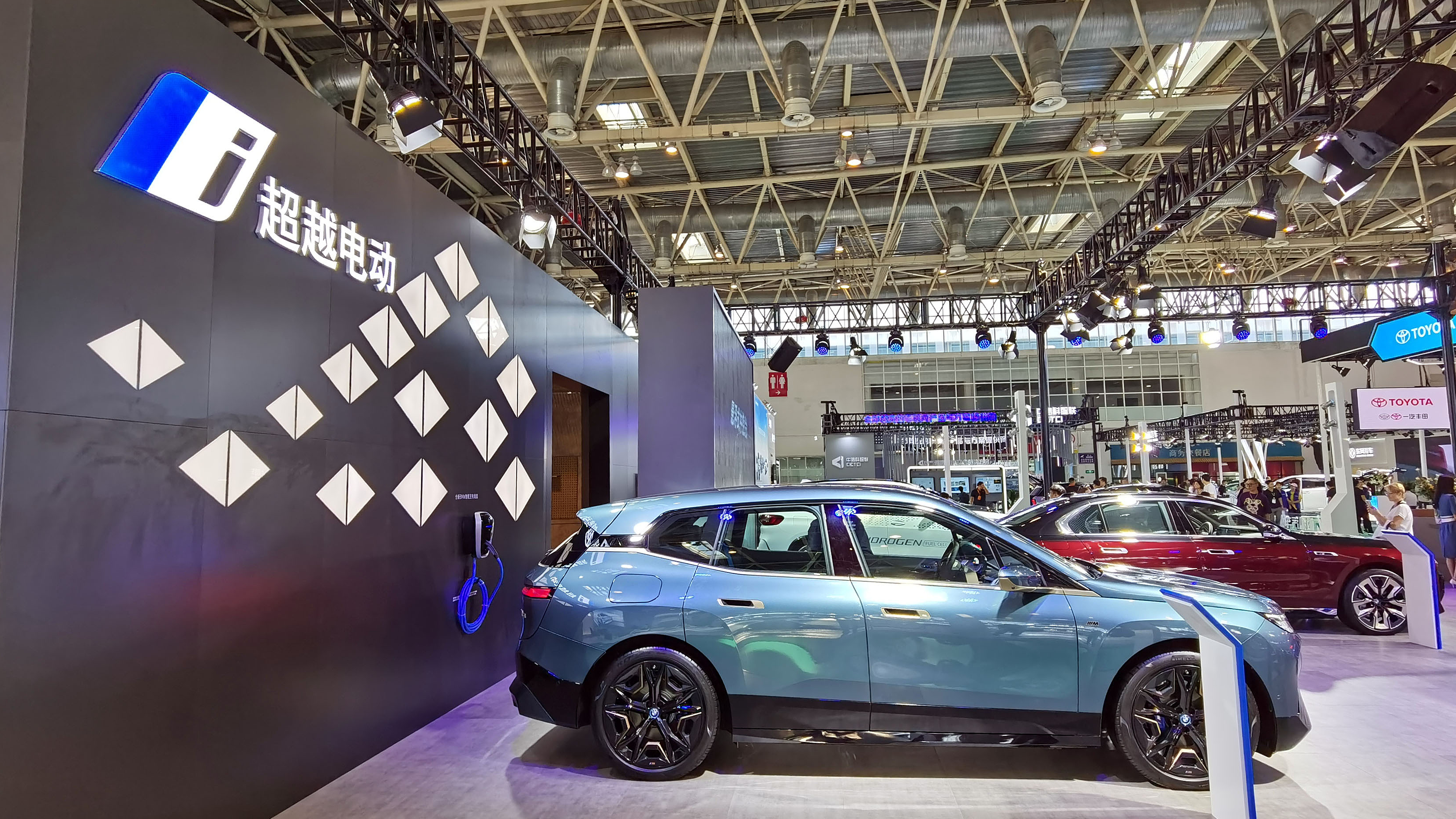 An electric car booth of BMW at the 2023 World Intelligent Connected Vehicles Conference, Beijing, China, September 21, 2023. /CFP