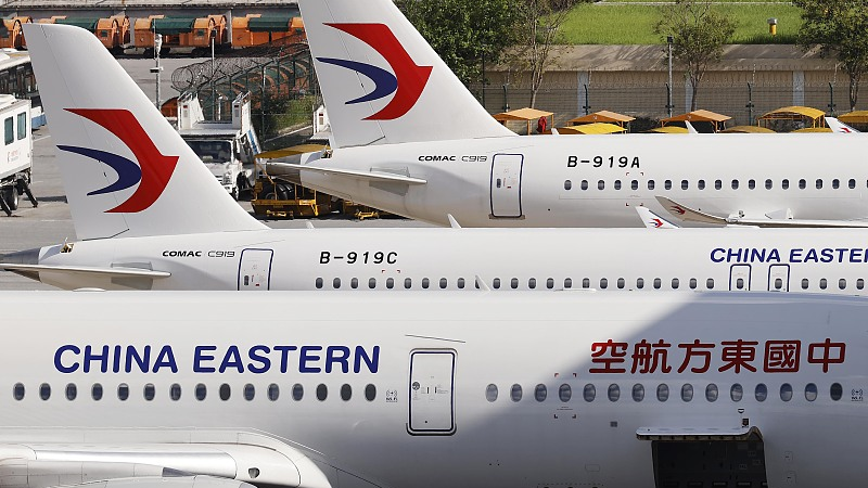 Two C919 aircraft of China Eastern Airlines are seen in Shanghai, China, July 17, 2023. /CFP