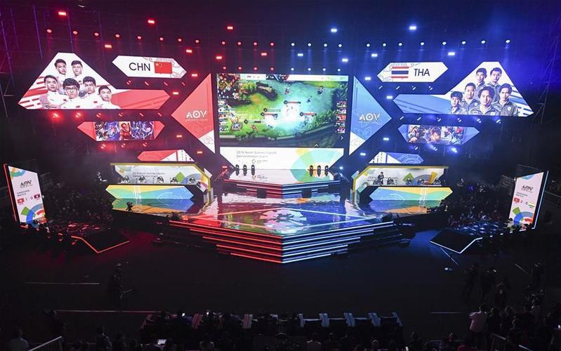 Players from China and Thailand take part in Arena of Valor at the 2018 Asian Games in Jakarta, Indonesia. /Xinhua
