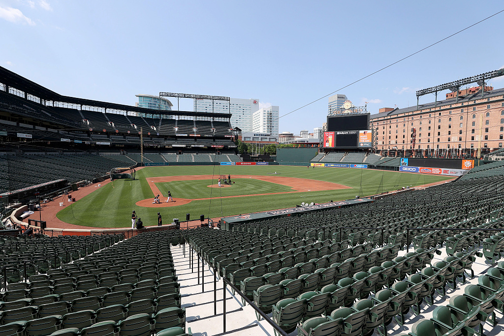 A general view of the Baltimore Orioles during their first summer workout at Camden Yards in Baltimore, U.S., July 3, 2020. /CFP