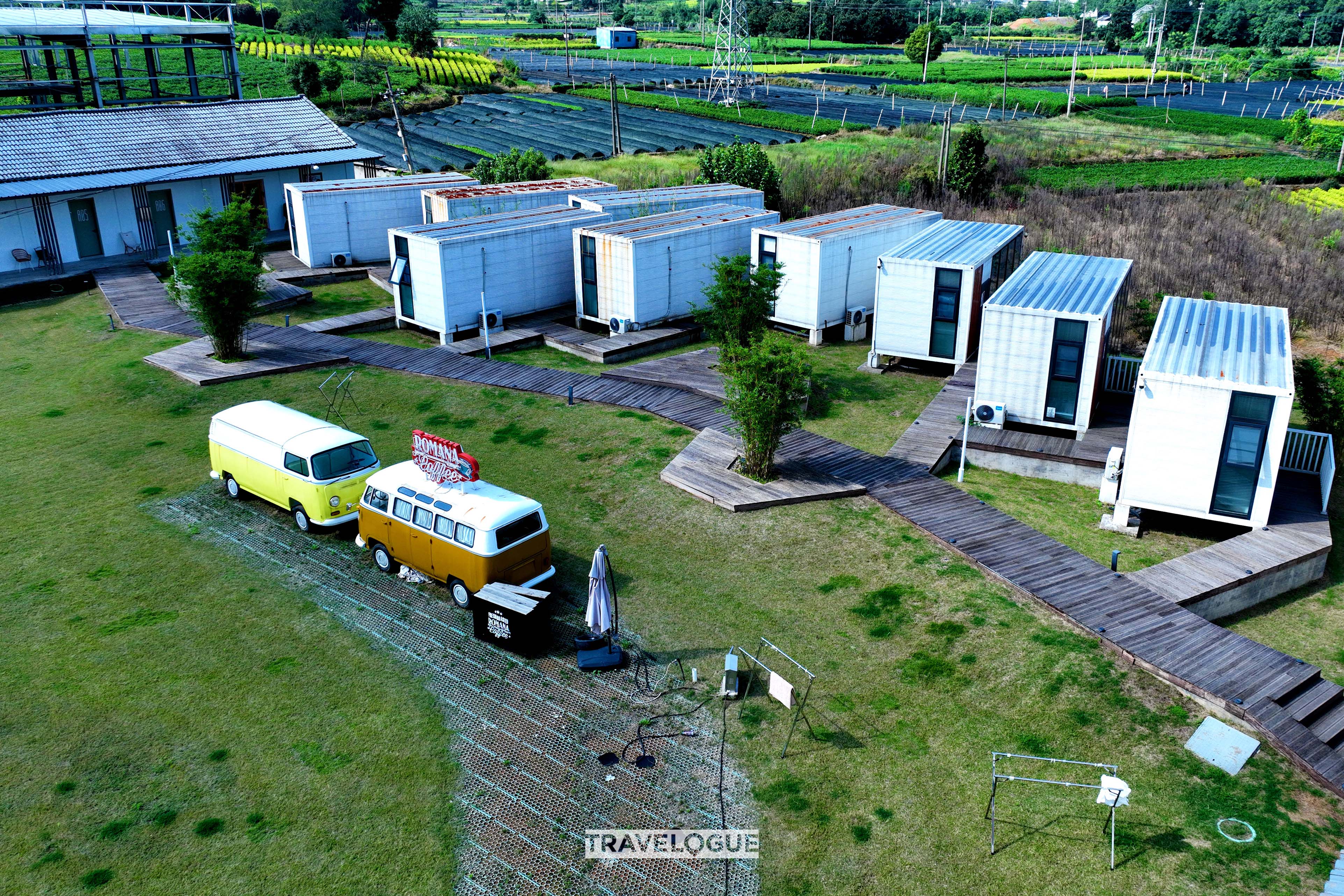 Container homes and vans inhabited by digital nomads in Anji, Zhejiang Province. /CGTN