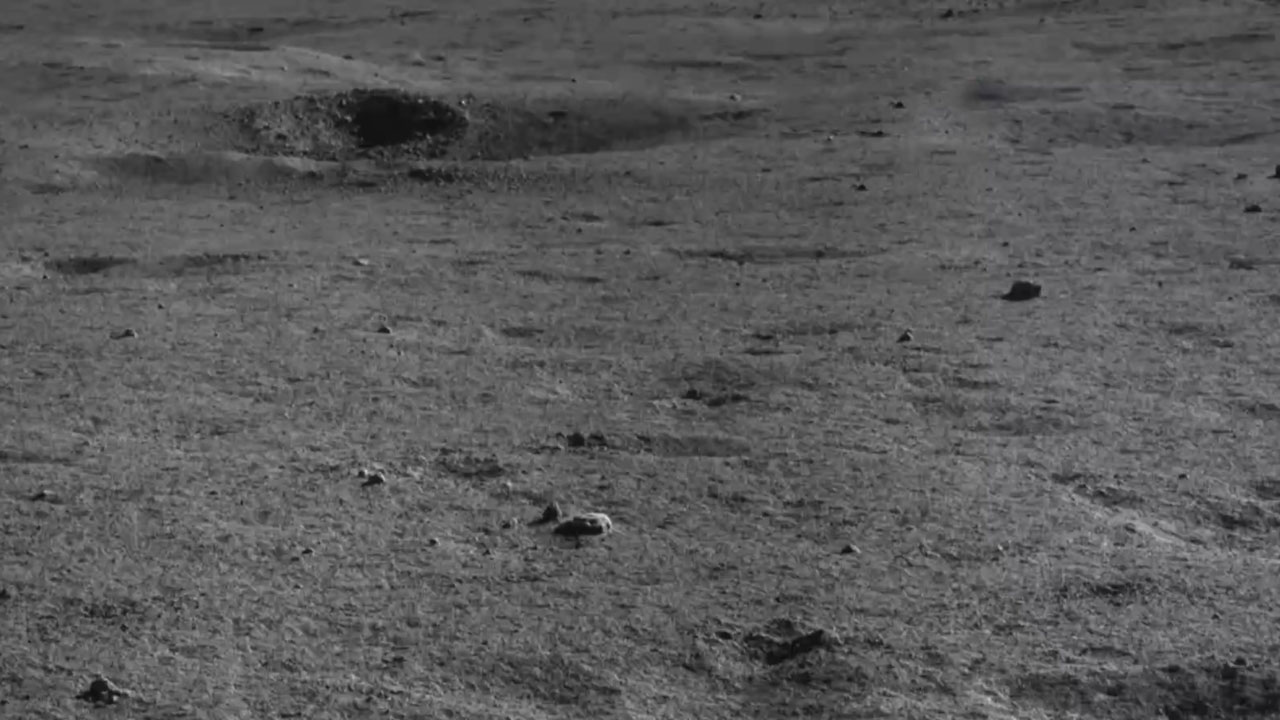 A part of the panoramic image that was created from photos taken by China's Yutu-2 lunar rover on the moon. /CMG
