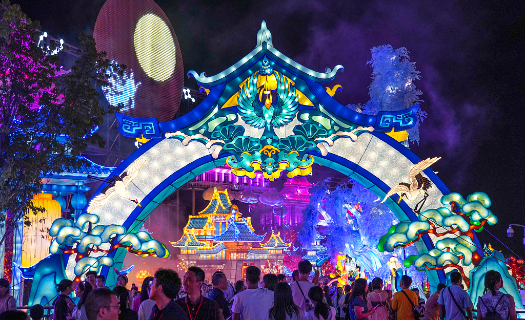 A large-scale lantern show is on display on September 29, 2023, in Zigong, Sichuan. /CFP