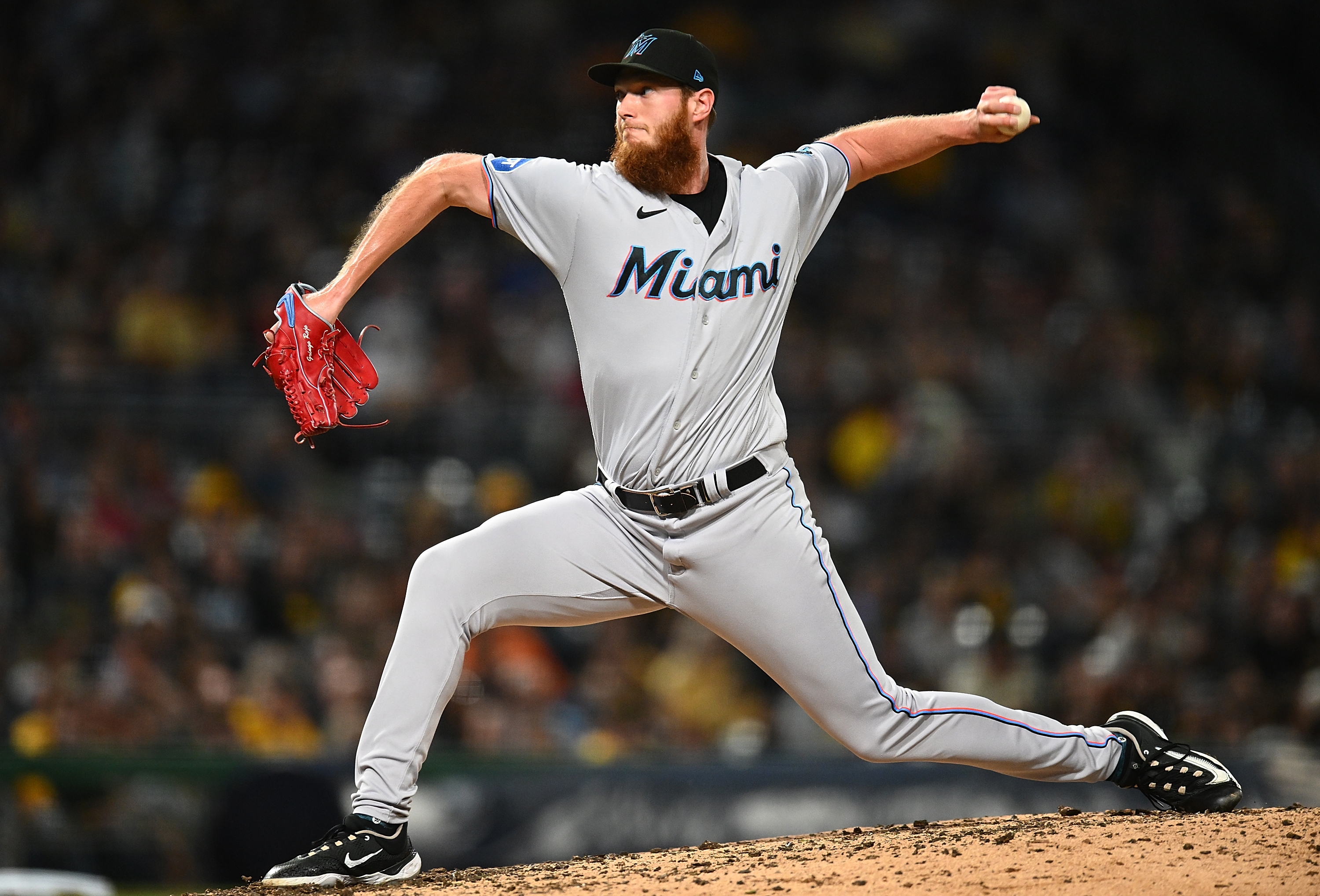 A.J. Puk of the Miami Marlins pitches during the fourth inning in the game against the Pittsburgh Pirates at PNC Park in Pittsburgh, Pennsylvania, September 30, 2023. /CFP