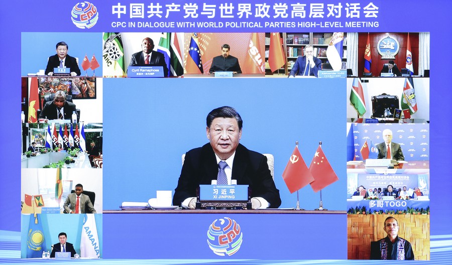 Xi Jinping, general secretary of the Communist Party of China Central Committee and Chinese president, attends the CPC in Dialogue with World Political Parties High-Level Meeting via video link and delivers a keynote address in Beijing, capital of China, March 15, 2023. /Xinhua