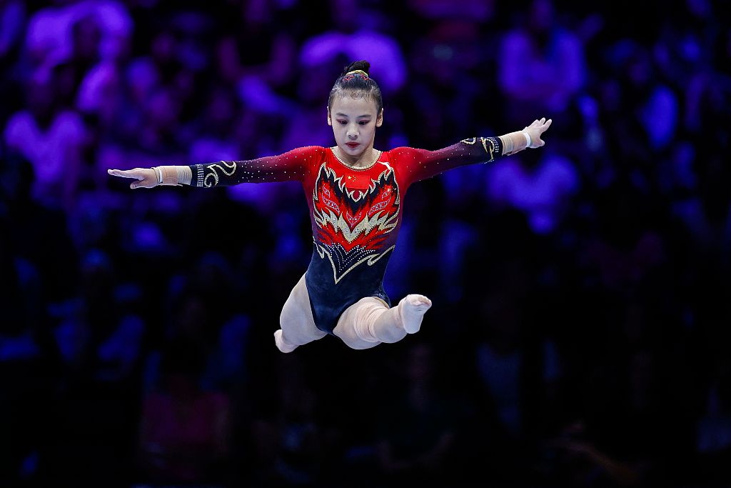 Qiu Qiyuan of China competes on the balance beam during the Artistic Gymnastics World Championships in Antwerp, Belgium, October 2, 2023. /CFP