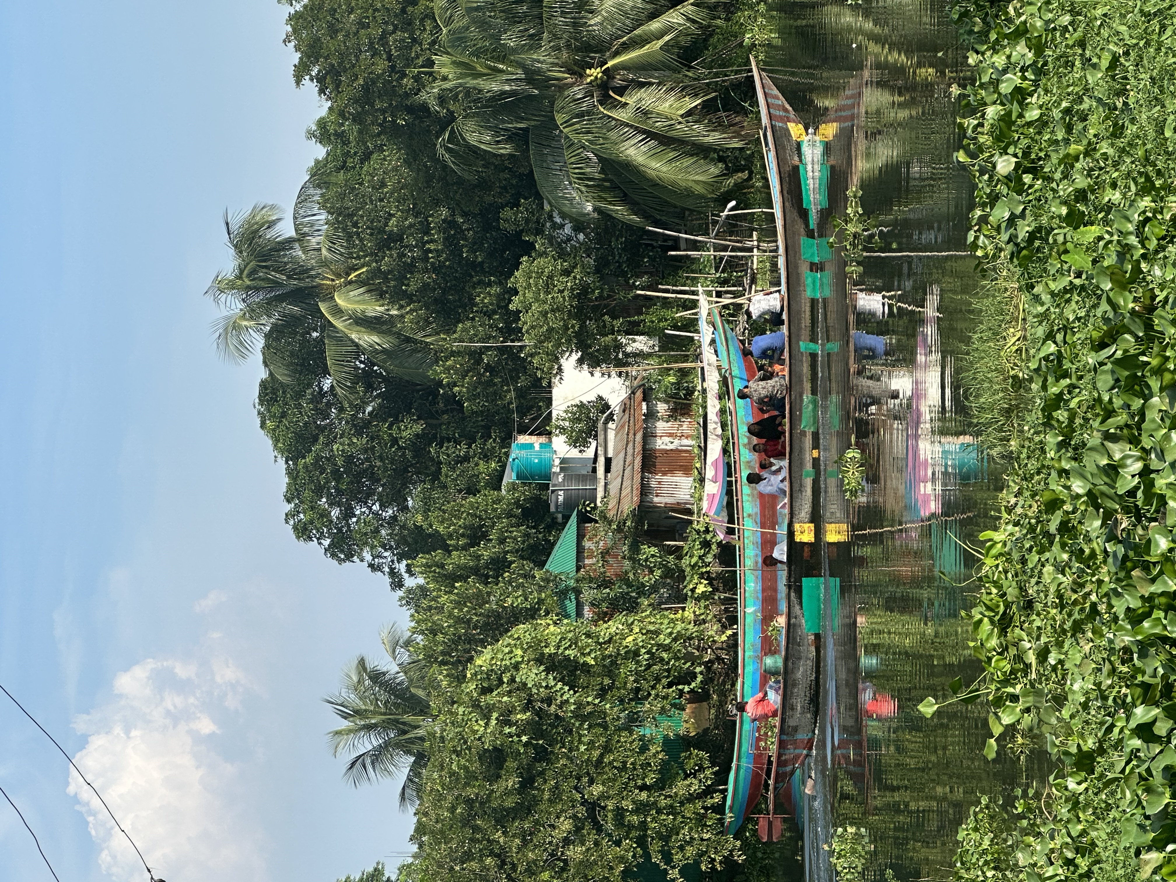 Residents enjoy their leisure time on a boat in Dhaka, Bangladesh. /CGTN