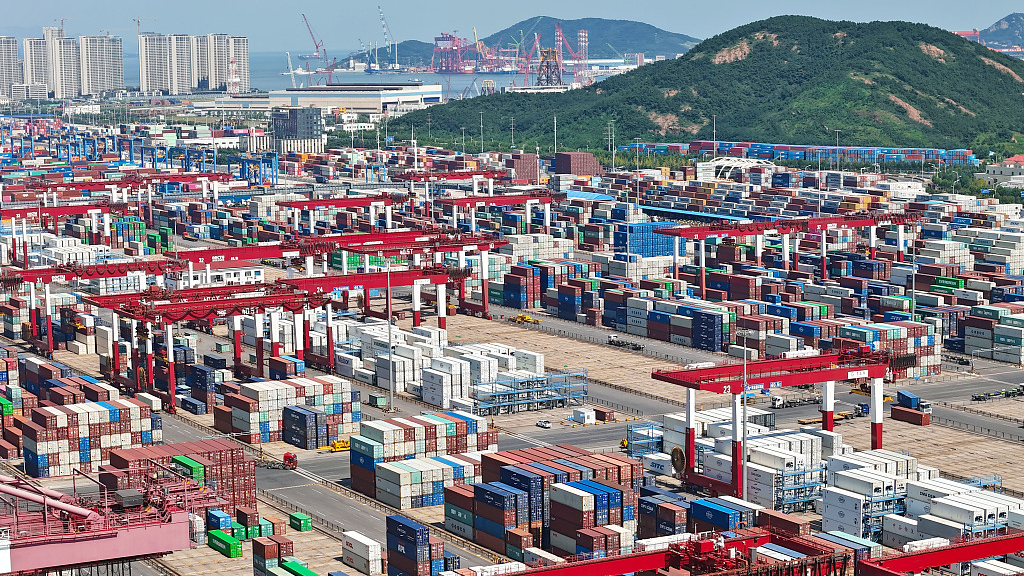 A view of the Qingdao Port in Qingdao, east China's Shandong Province, August 30, 2023. /CFP