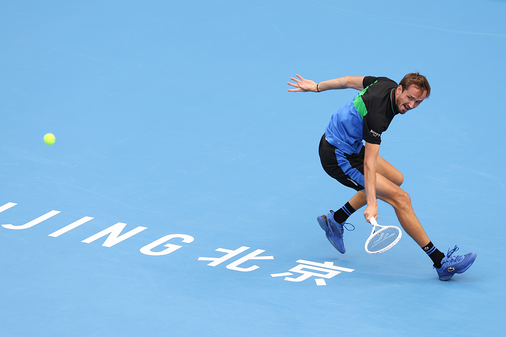 Daniil Medvedev in action during China Open men's singles quarterfinal in Beijing, China, October 2, 2023. /CFP