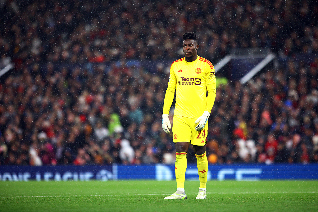 Andre Onana of Manchester United during their Champions League loss to Galatasaray at Old Trafford in Manchester, England, October 3, 2023. /CFP