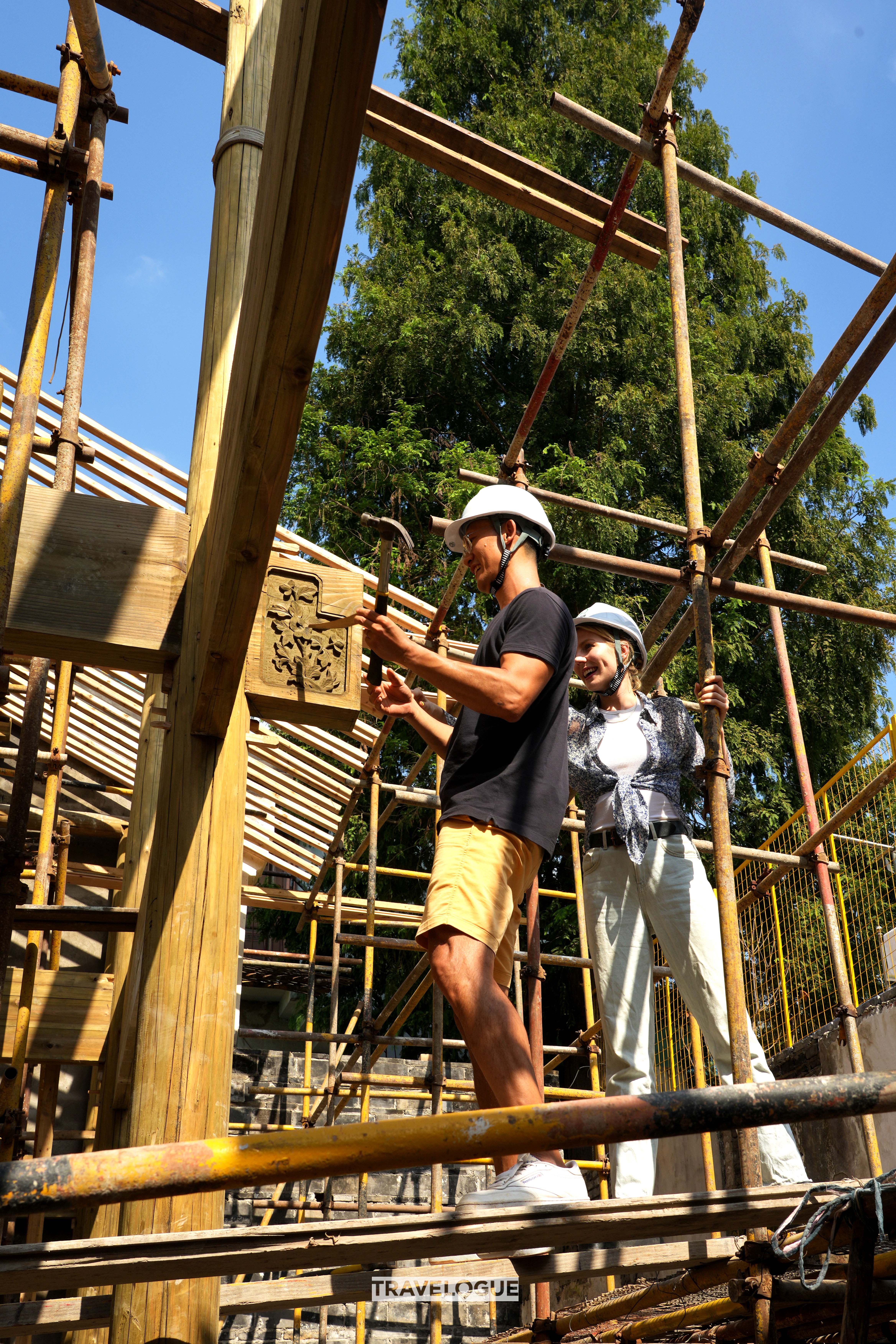 Restoration of an ancient building in Nanxun Ancient Town in Huzhou, Zhejiang Province /CGTN