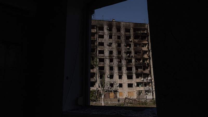 A damaged residential building is seen in the town of Orikhiv, in Zaporizhzhia region, Ukraine, September 30, 2023. /CFP