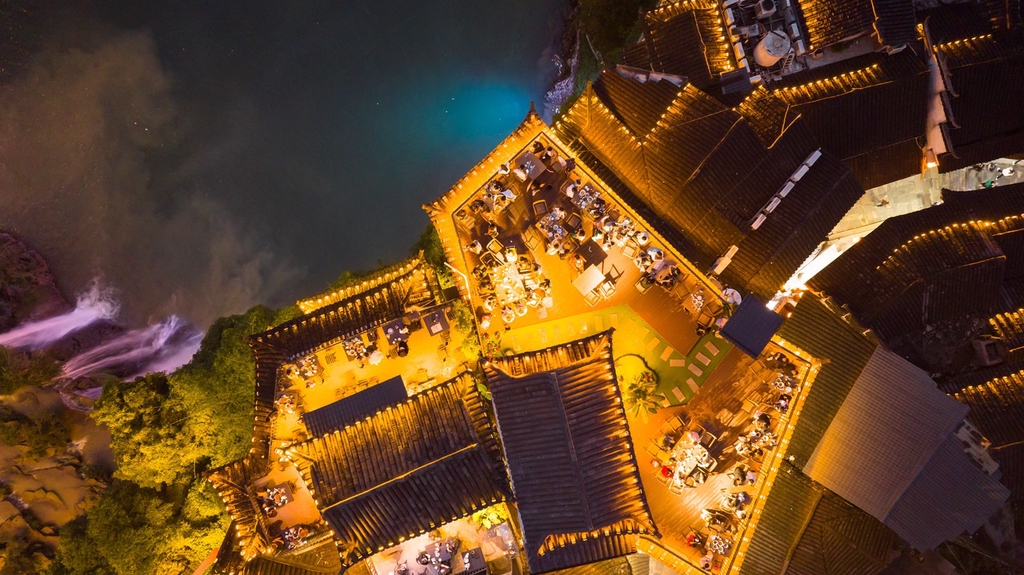 An aerial view of a section of Furong Town on October 4, 2023 in Xiangxi, Hunan. /IC