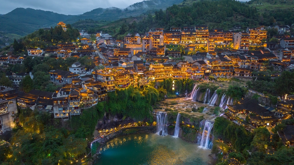 An overhead view of Furong Town on October 4, 2023 in Xiangxi, Hunan. /IC