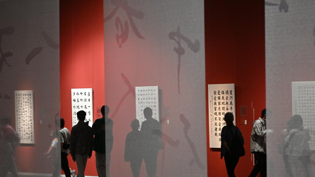 People visit an exhibition at Tianjin Art Museum in Tianjin, north China, October 2, 2023. /Xinhua