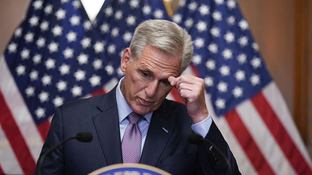 U.S. Speaker Kevin McCarthy, Representative of California, speaks to reporters hours after he was ousted as Speaker of the House, Washington, D.C., U.S., October 3, 2023. /CFP