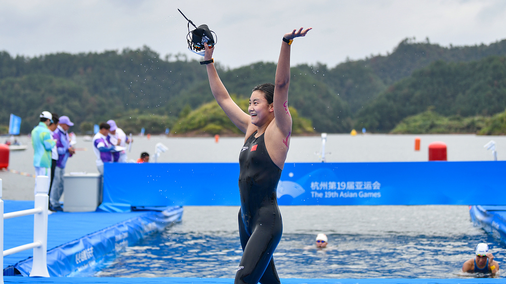 Wu Shutong wins marathon swimming title at Asian Games