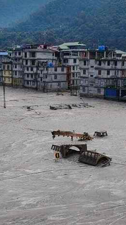 Death toll rises to 56 after Indian glacial lake bursts bank in heavy rain