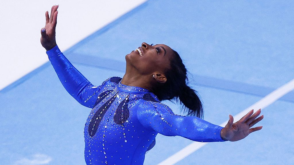 U.S. gymnast Simone Biles makes history with 21st world title