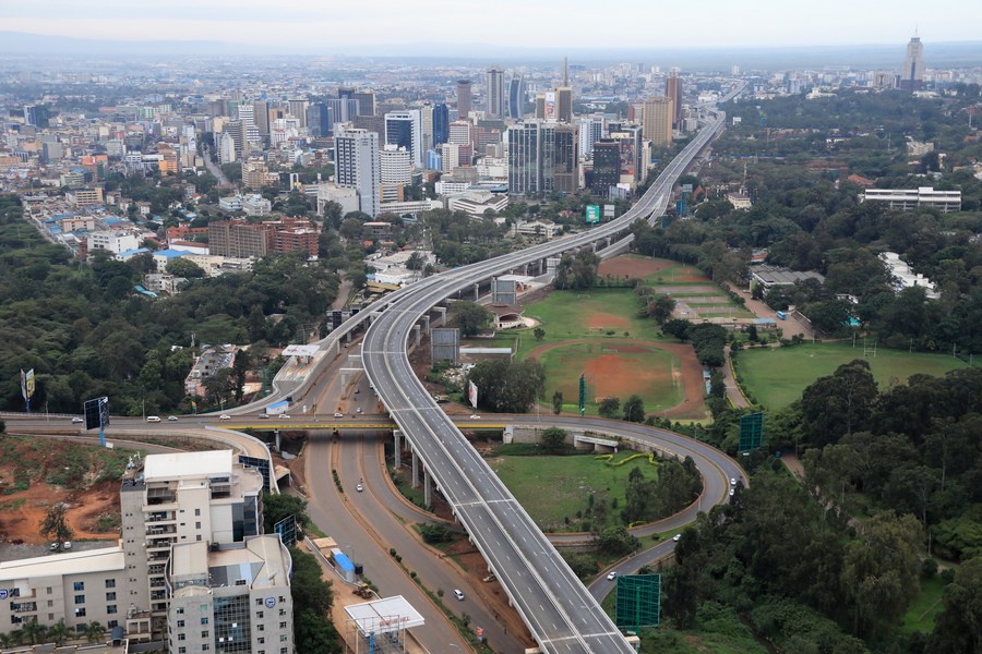 A section of the Nairobi Expressway built by China Road and Bridge Corporation in Nairobi, Kenya. /Xinhua