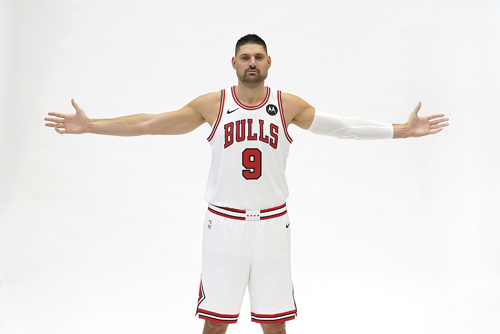 Nikola Vucevic of the Chicago Bulls poses for a portrait on Media Day at Advocate Center in Chicago, Illinois, October 2, 2023. /CFP