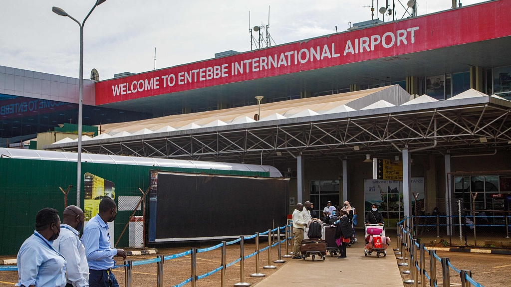 A general view of the main entrance of Entebbe International Airport, bulit under the Belt and Road Initiative, in Entebbe, Uganda, December 1, 2021. /CFP