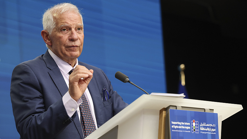 European Union foreign policy chief Josep Borrell speaks during a media conference at the European Council building in Brussels, Belgium, June 15, 2023. /CFP
