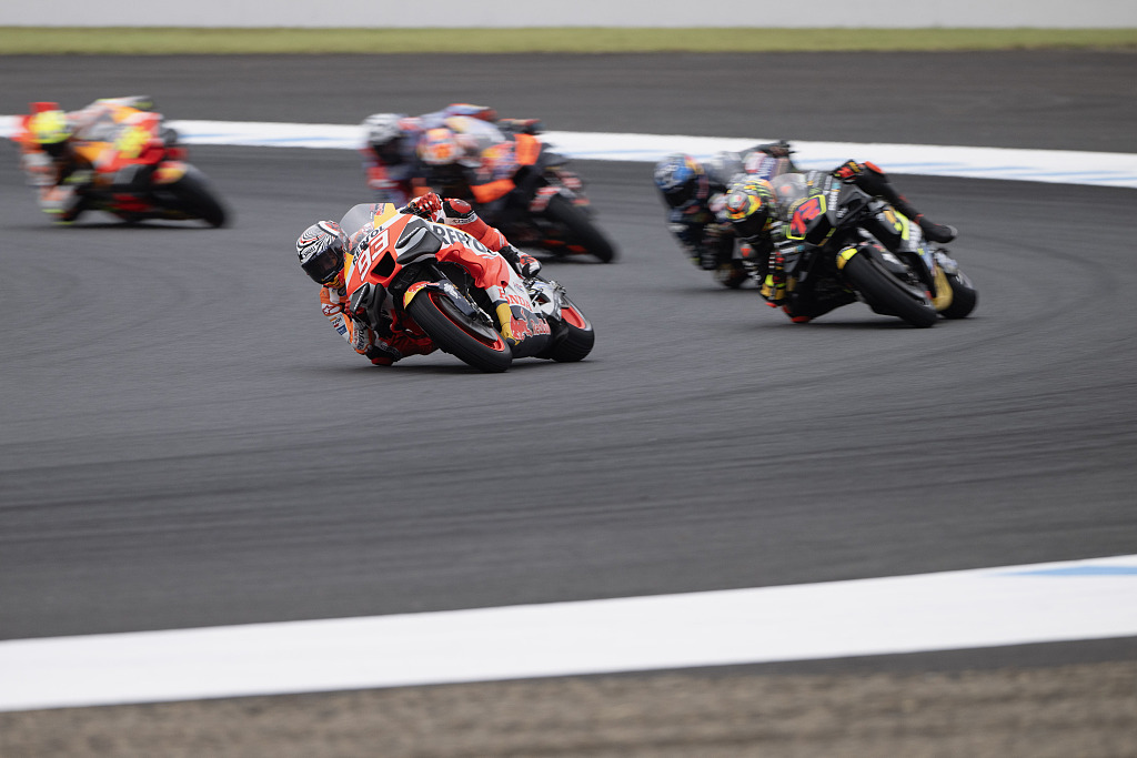 Marc Marquez of Honda leads the field during the MotoGP race in Motegi, Japan, October 1, 2023. /CFP