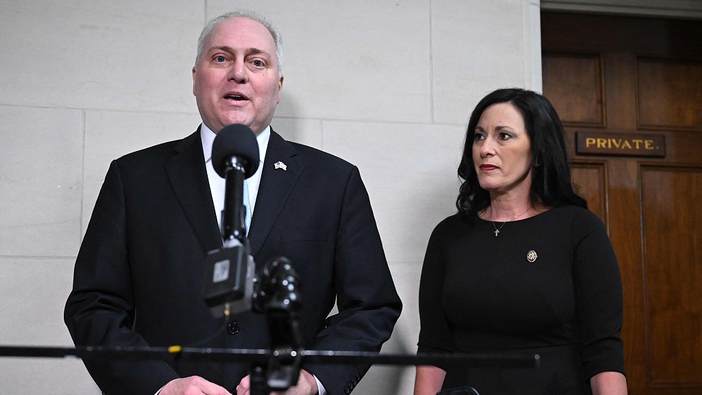 House Majority Leader Steve Scalise speaks to reporters after a closed-door vote meeting to nominate the U.S. Speaker of the House candidate at the U.S. Capitol in Washington, D.C., U.S., October 11, 2023. /CFP