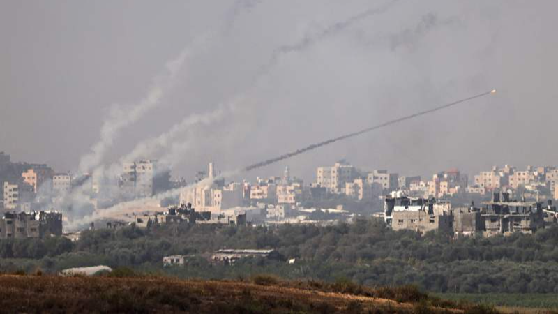 Rockets are fired towards Israel from the Gaza Strip on October 23, 2023. /CFP