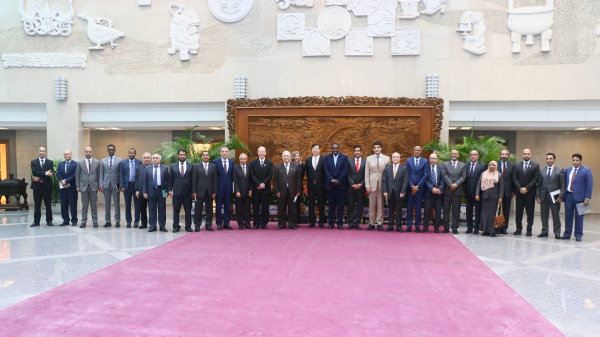 Zhai Jun, China's special envoy on the Middle East issue, meets with diplomats of Arab countries and representatives of the Arab League in China in Beijing, China, October 13, 2023. /Chinese Foreign Ministry