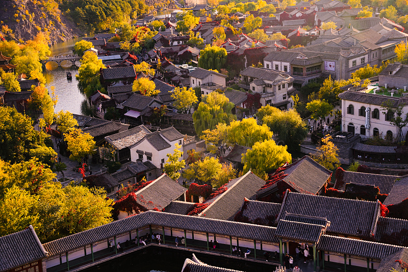 A panoramic view of Gubei Water Town is seen on October 14, 2023. /CFP