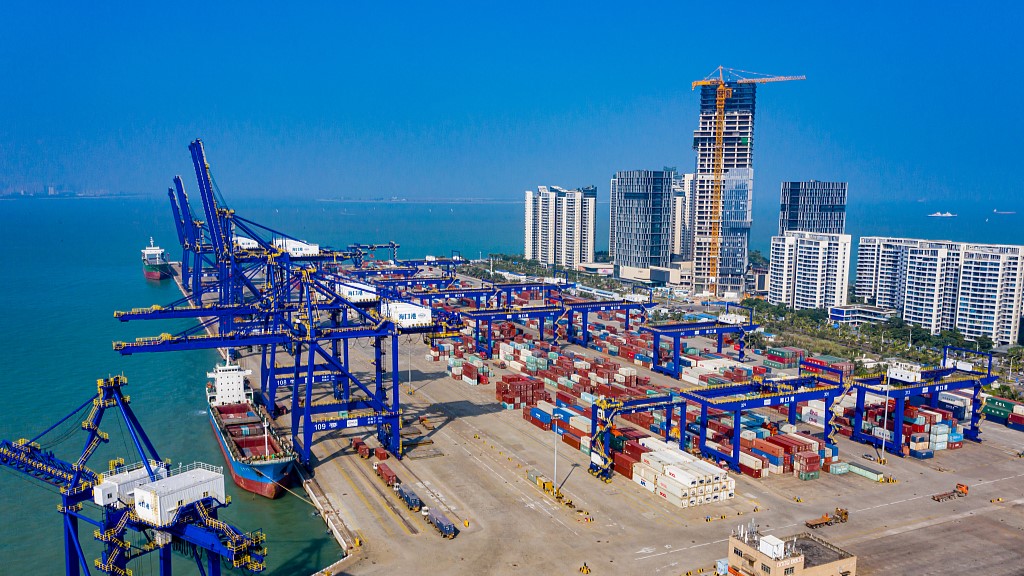 A view of the Haikou Port in south China's Hainan Province, February 12, 2023. /CFP