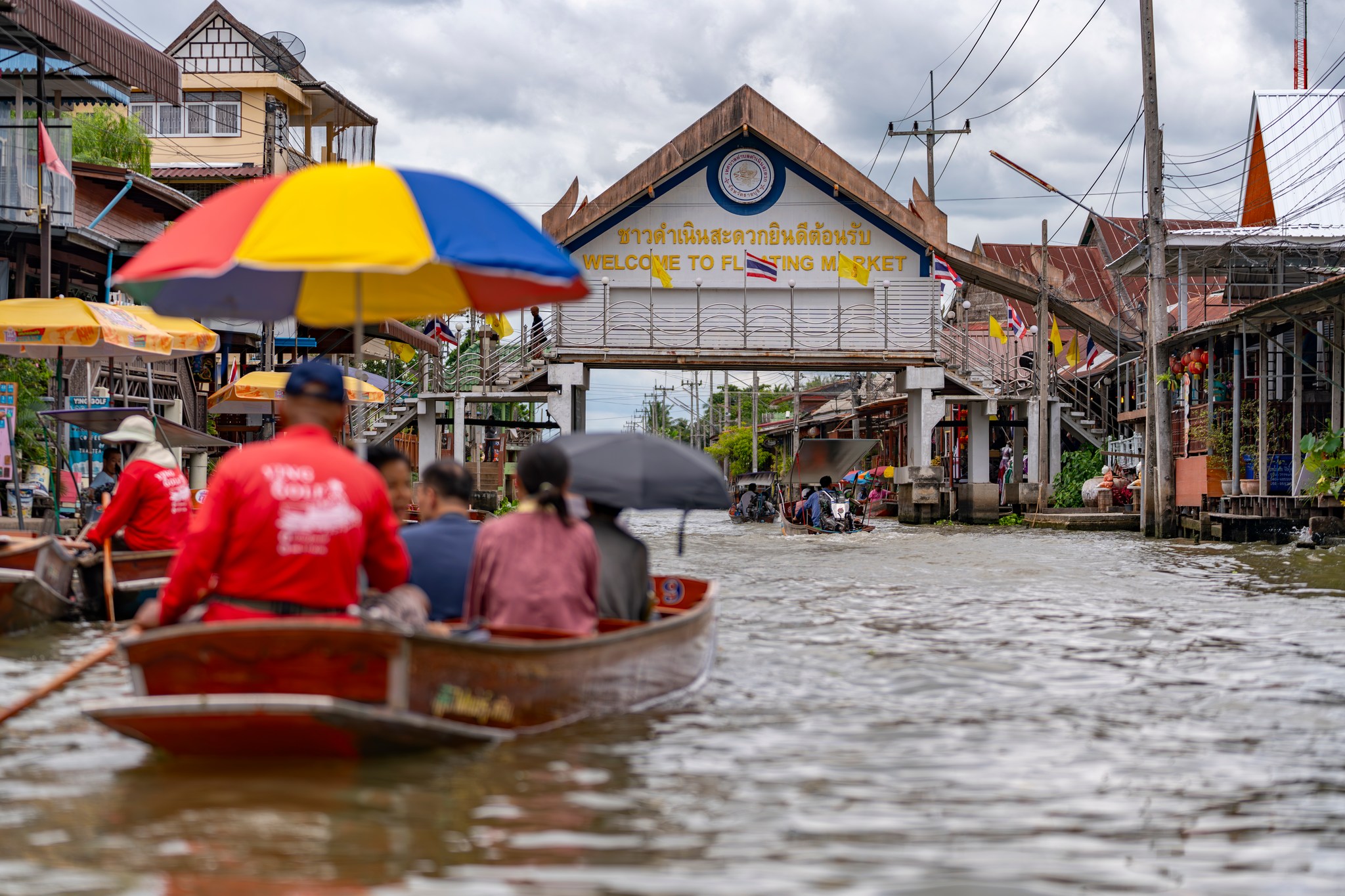 A photo taken on September 18, 2023 shows Damnoen Saduak, a floating market near Bangkok, Thailand. /Photo by Wang Lei from CGTN