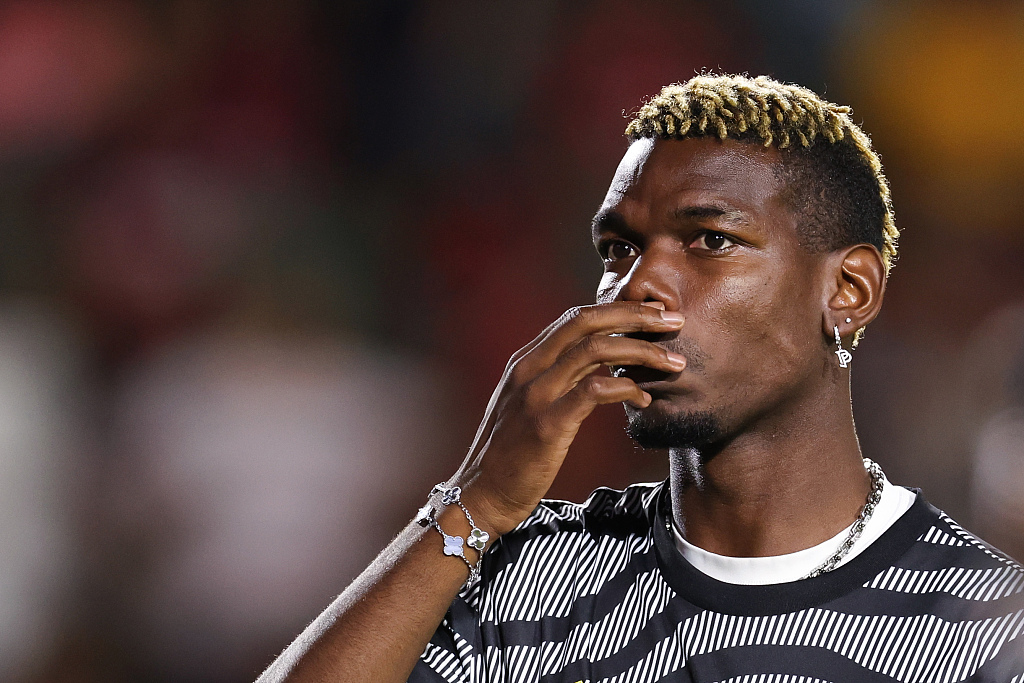 Paul Pogba of Juventus during a friendly match between Juventus and AC Milan at Dignity Health Sports Park in Carson, California, U.S., July 27, 2023. /CFP