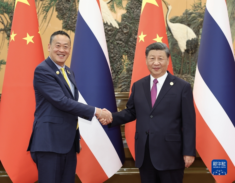 Chinese President Xi Jinping meets with Thai Prime Minister Srettha Thavisin in Beijing, China, October 19, 2023. /Xinhua