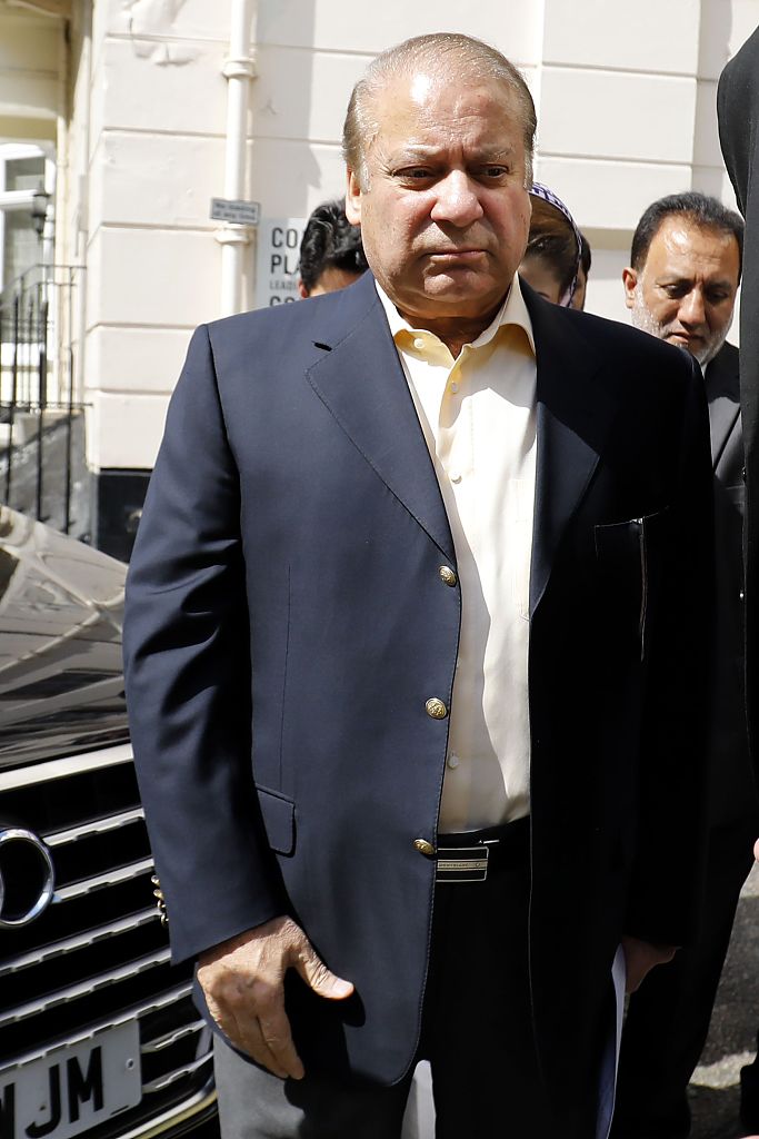 FILE: Former Pakistani Prime Minister Nawaz Sharif arrives at his office. July 6, 2018. London, England. /CFP 