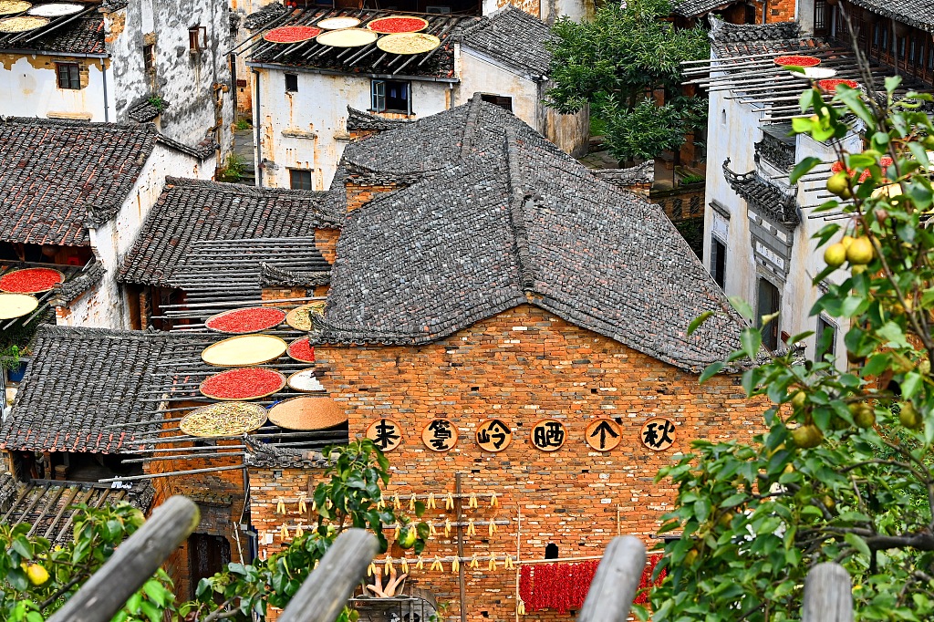 Photo taken on October 18, 2023 shows Huangling Village in Jiangxi Province is a bustling rural attraction. /CFP